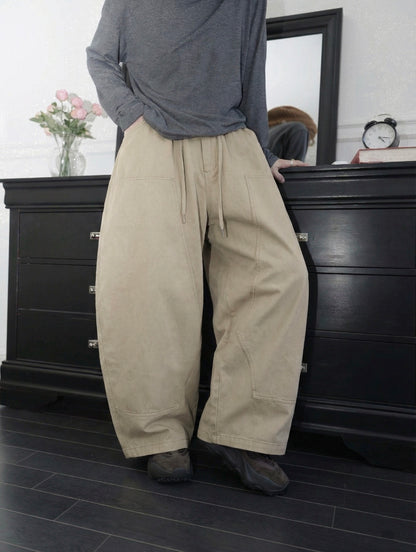 MZ939 BALLOON COTTON STRING WIDE PANTS