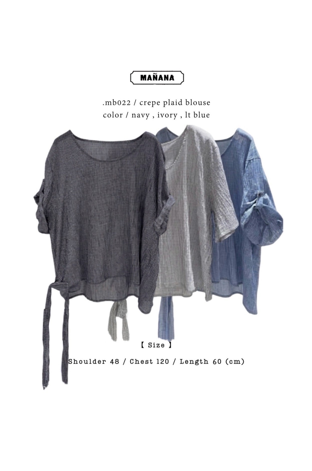 MB022 CREPE PLAID BLOUSE