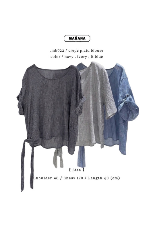 MB022 CREPE PLAID BLOUSE