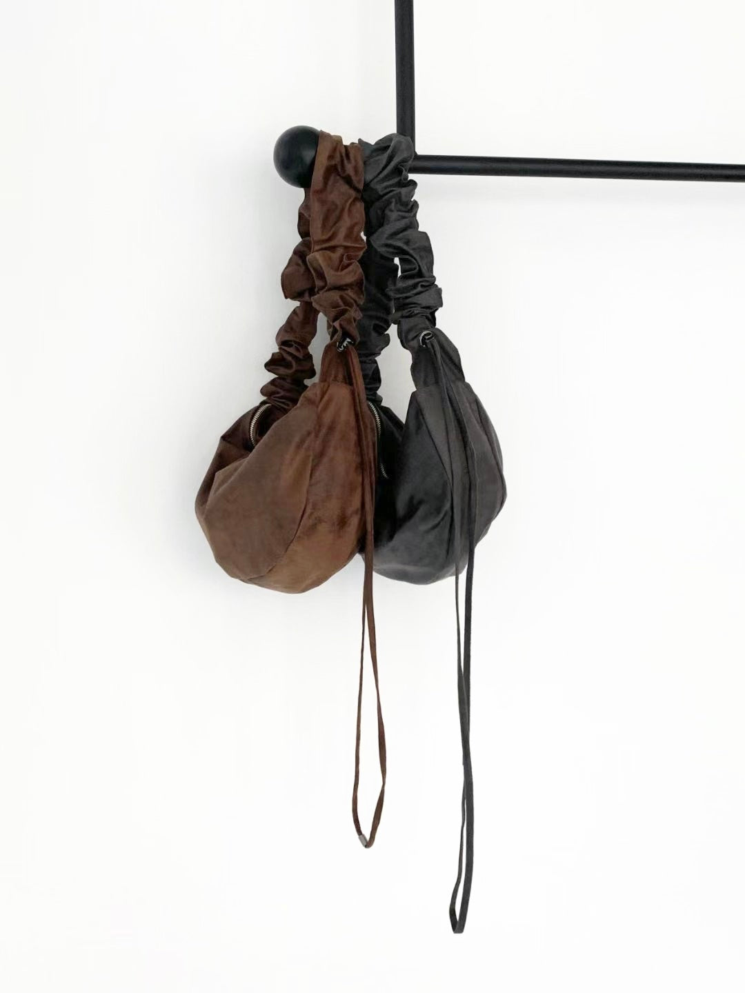 MZ820 RUCHED SUEDE HOBO BAG