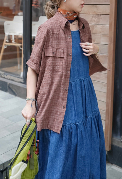MZ991 RAYON PLAID SHIRT