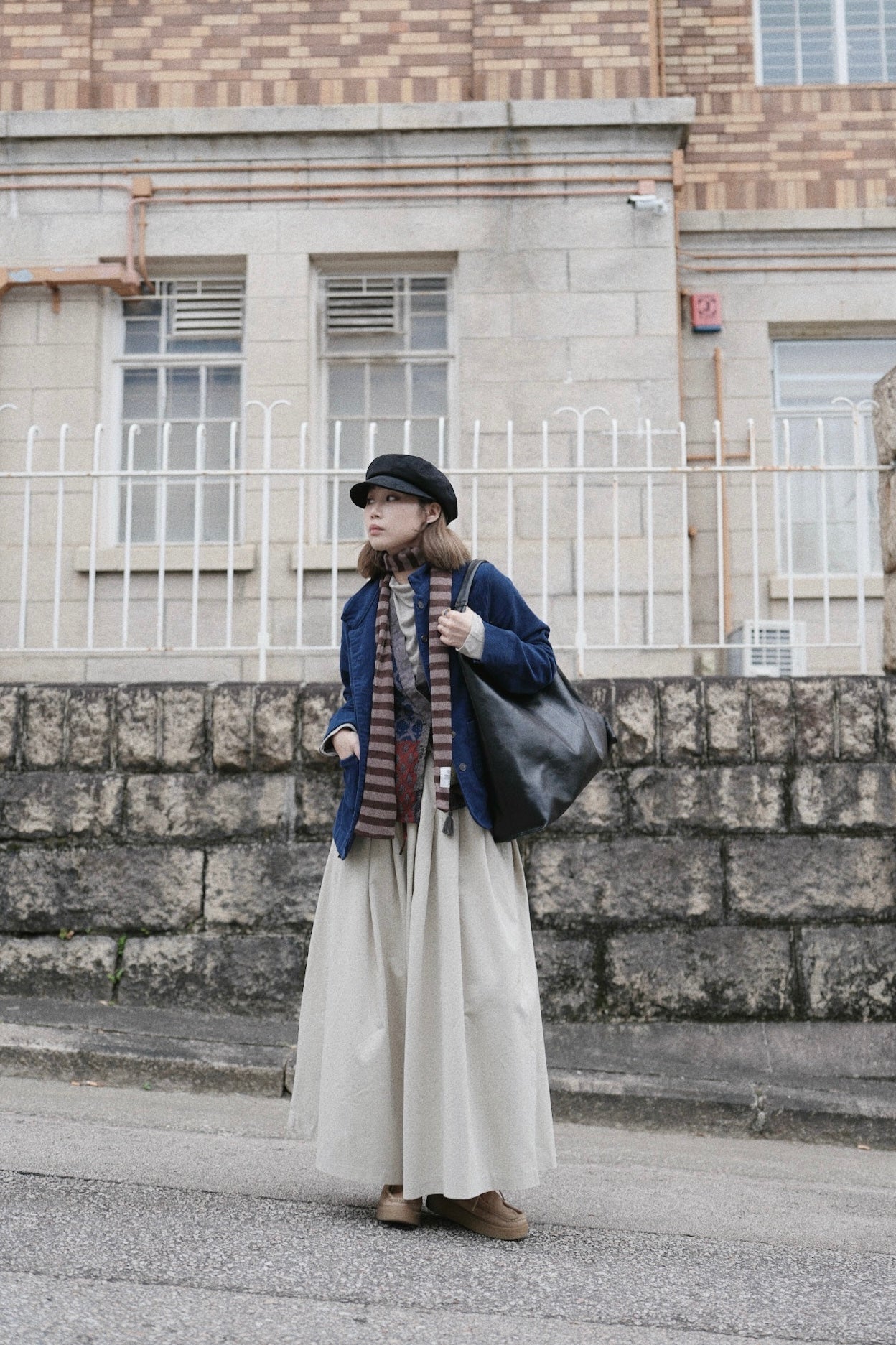 MZ888 STRIPED KNIT SCARF