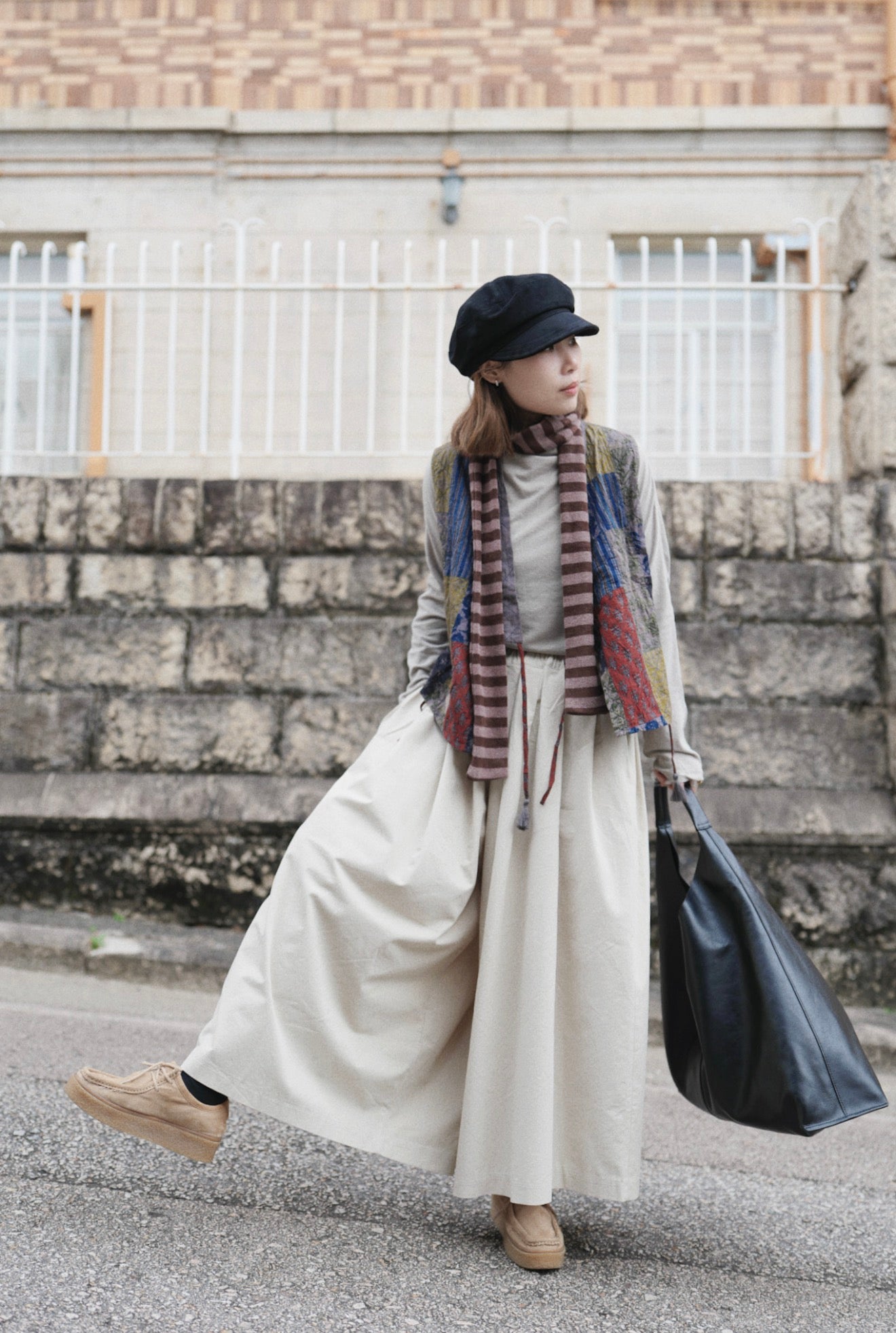 MZ888 STRIPED KNIT SCARF