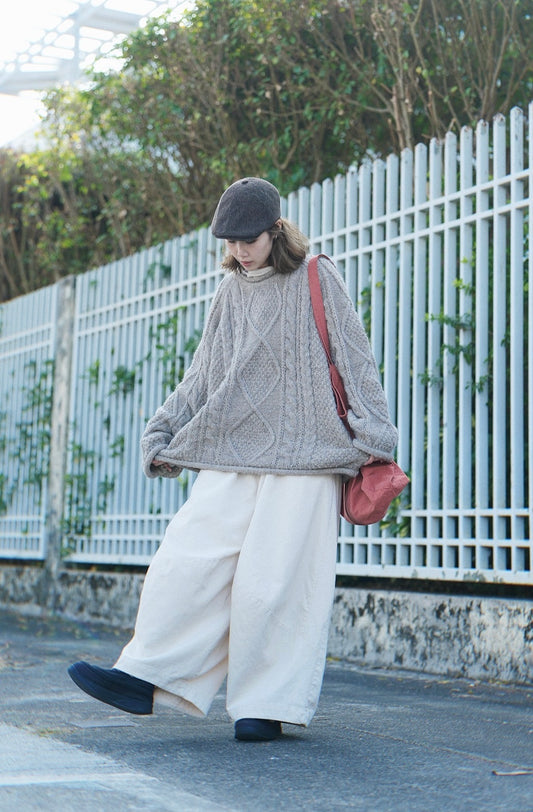MZ915 CABLE KNIT WOOL TOP