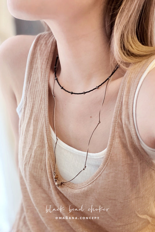 MZ963 BLACK BEAD CHOKER