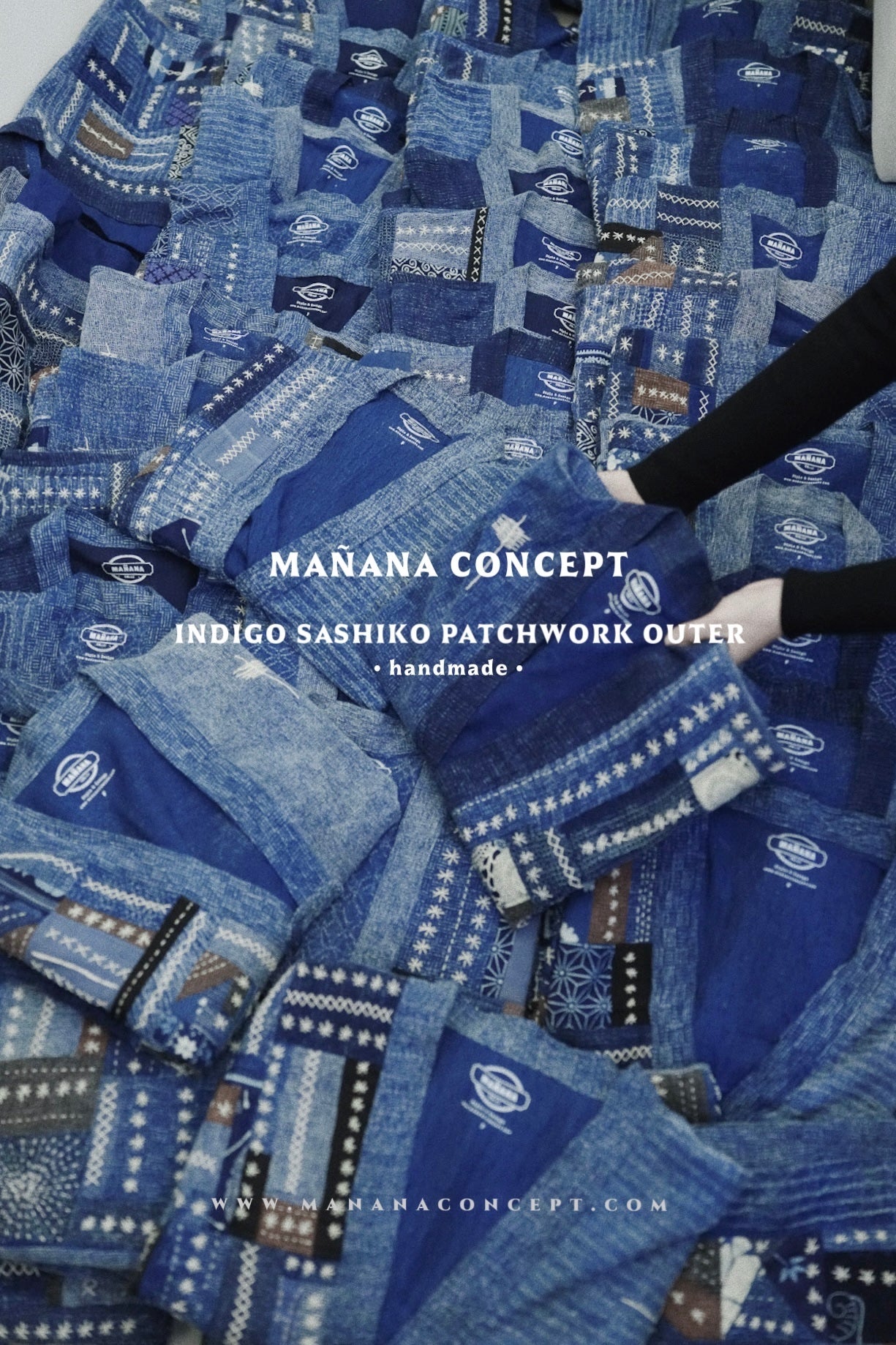 NA419 INDIGO SASHIKO PATCHWORK OUTER