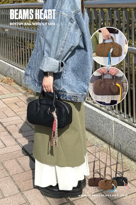 BEAMS HEART BOSTON BAG WITH CHARM