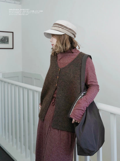 MZ919 WOOL SPLIT VEST TOP