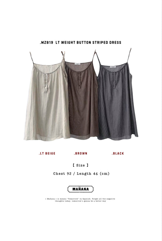 MZ819 LT WEIGHT BUTTON STRIPED DRESS