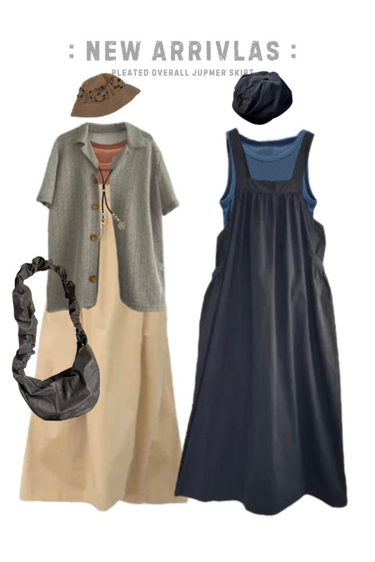 NA453 PLEATED OVERALL JUPMER DRESS