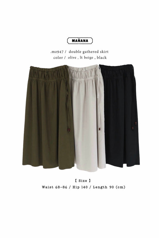 MZ947 DOUBLE GATHERED SKIRT