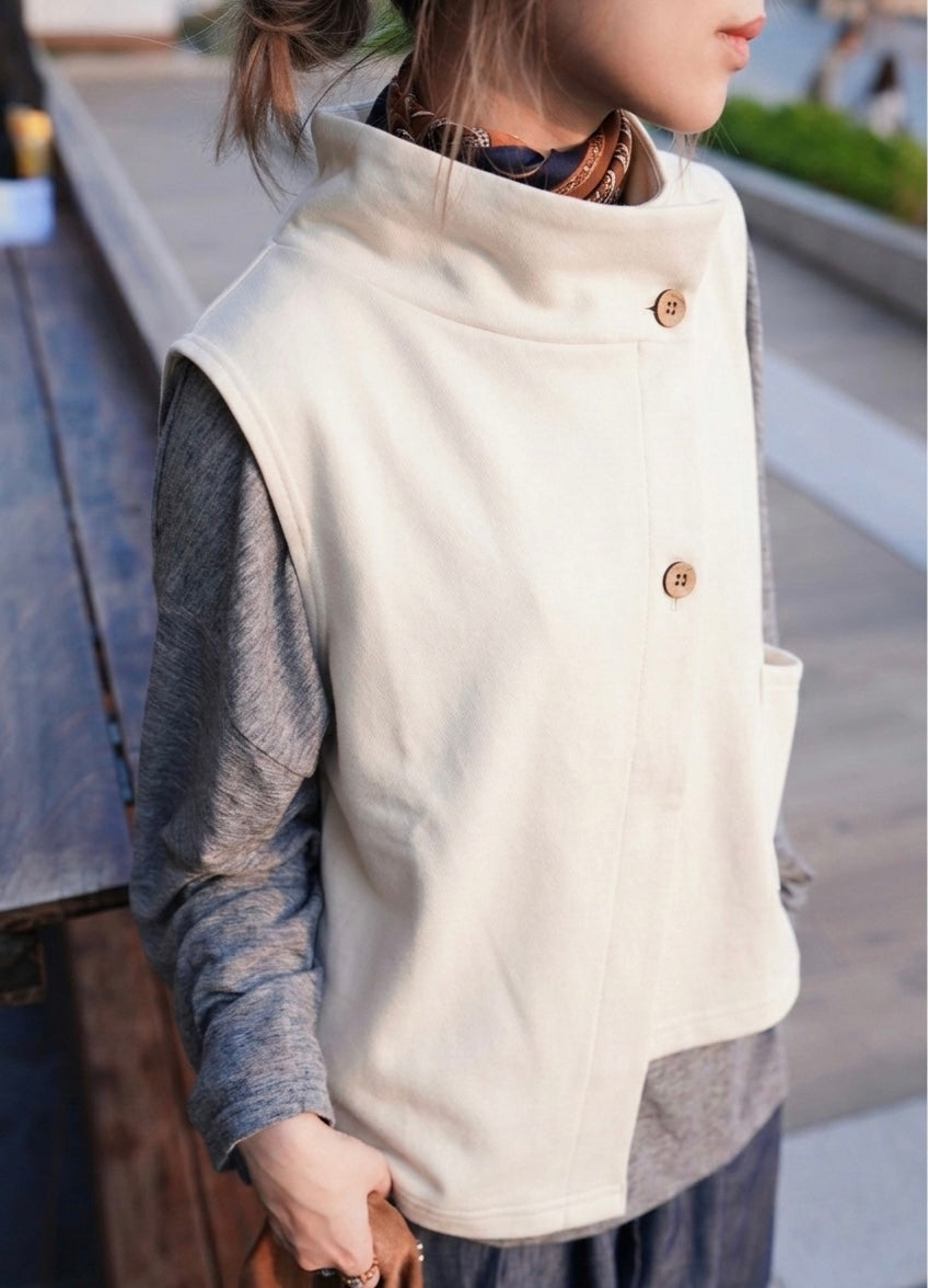 MZ955 BOTTLE NECK ASYMMETRIC VEST