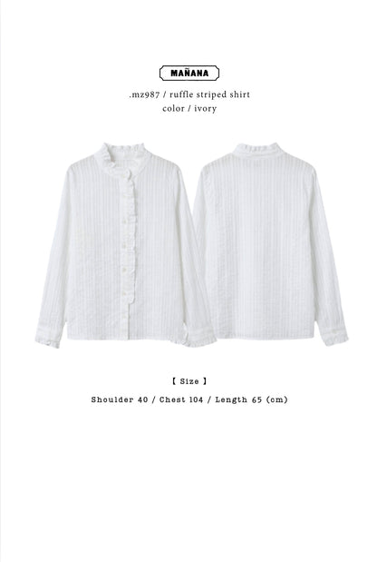 MZ987 RUFFLE STRIPED SHIRT