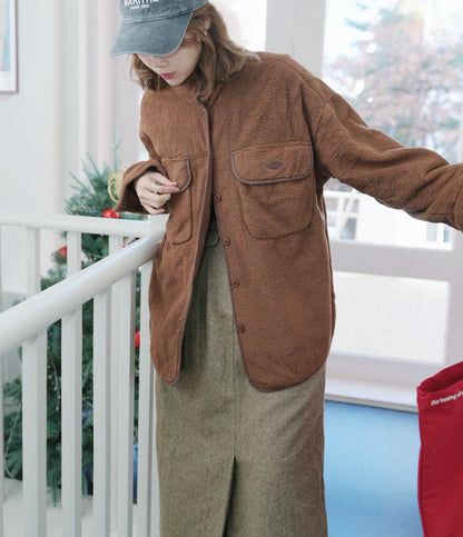 MZ922 OVERSIZED POCKET FLEECE SHIRT