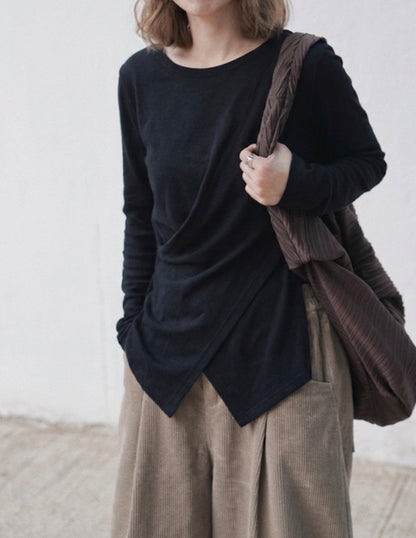 MZ875 CROSS SPLIT TOP