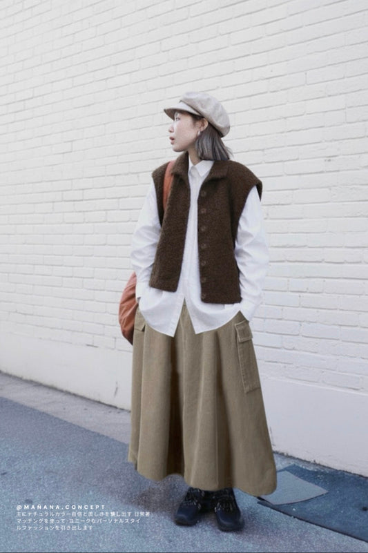 MZ868 STAND COLLAR WOOL VEST