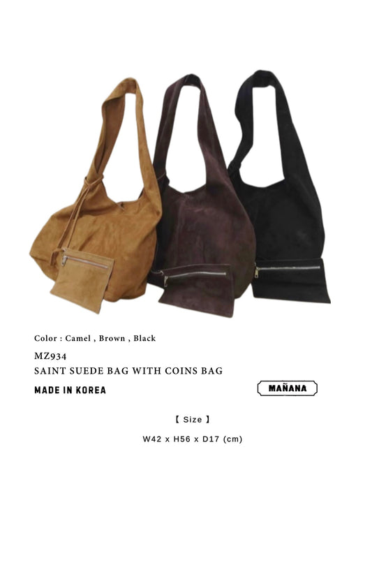 MZ934 SAINT SUEDE BAG WITH COINS BAG