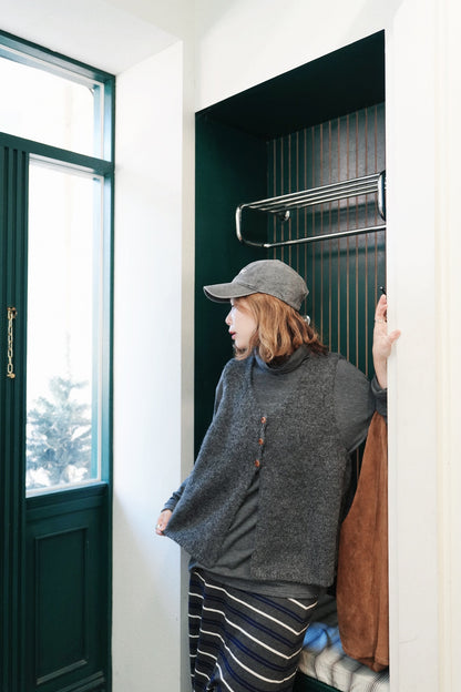 MZ919 WOOL SPLIT VEST TOP