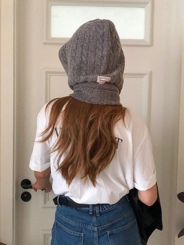 MZ921 CABLE HOODED SCARF