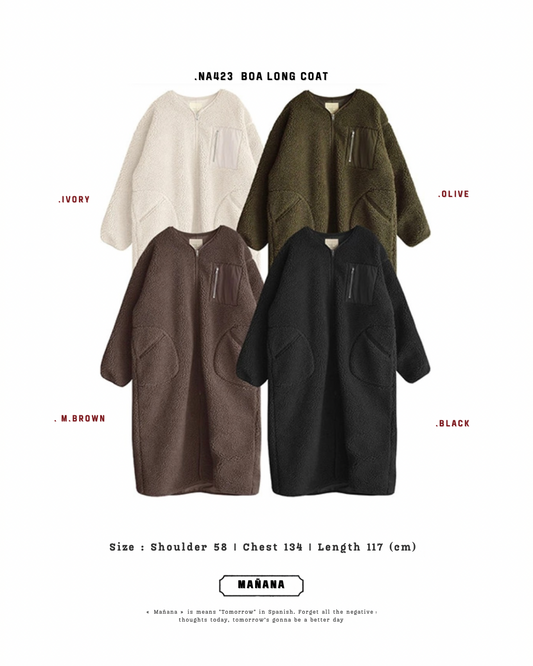NA423 BOA FLEECE LONG COAT