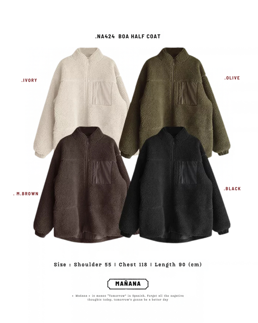 NA424 BOA FLEECE HALF COAT