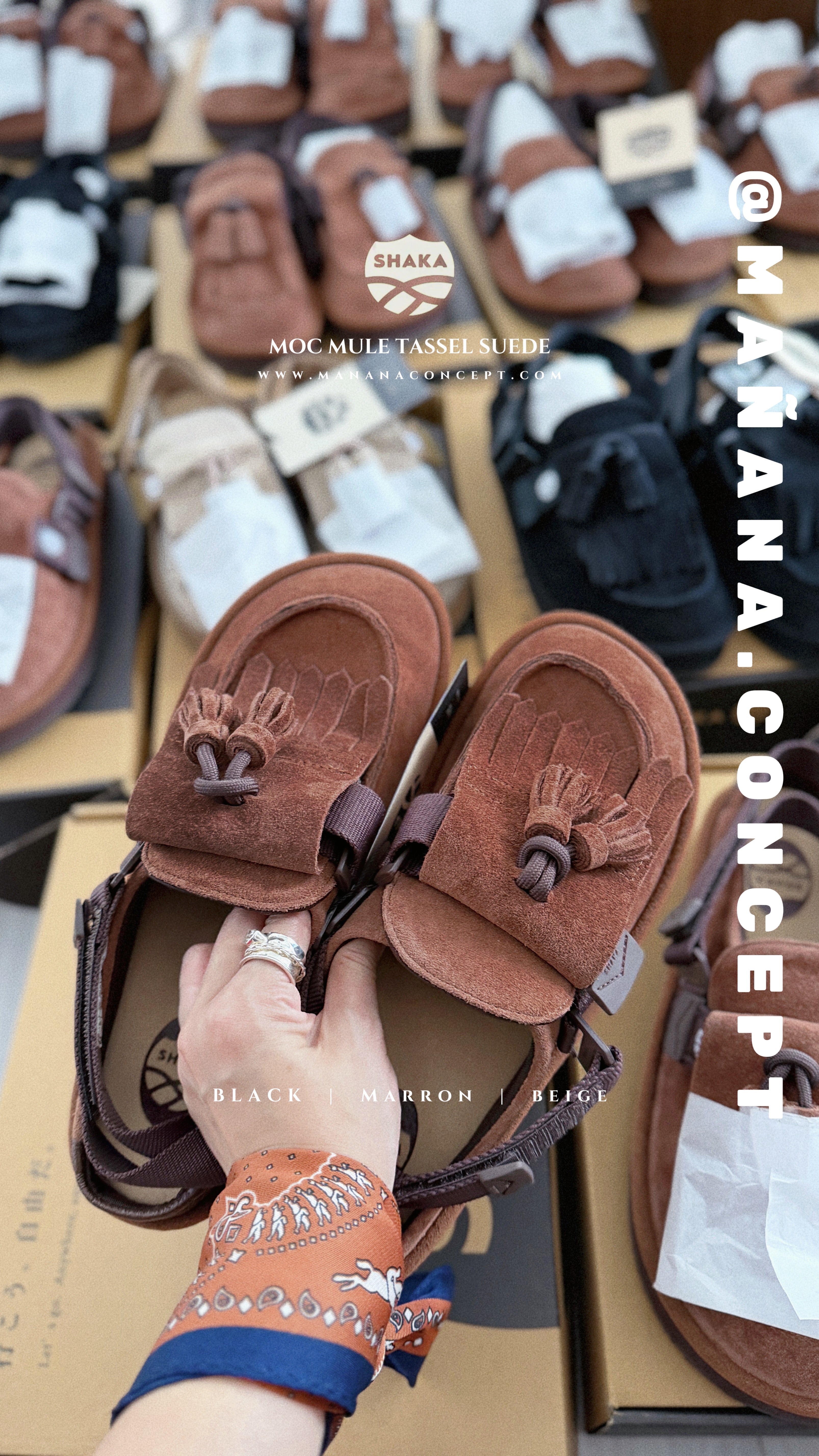 SHAKA - MOC MULE TASSEL SUEDE – Mañana Concept