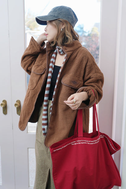 MZ922 OVERSIZED POCKET FLEECE SHIRT