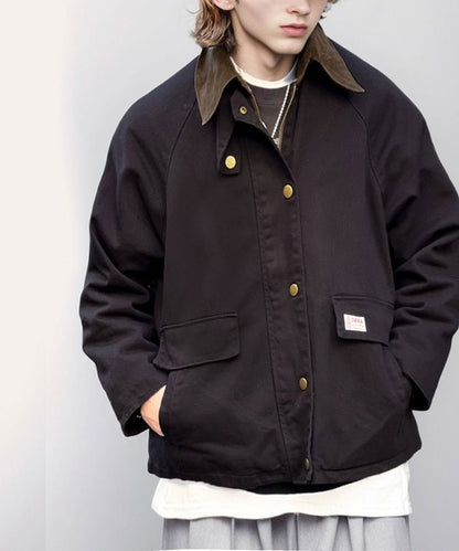 NA370 CONTRAST-COLLAR QUILTED LINING JACKET