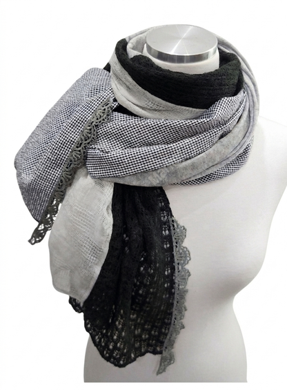 MZ959 PATCHWORK KNIT SCARF