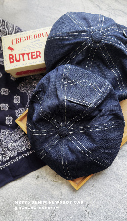MZ795 DENIM NEWSBOY CAP