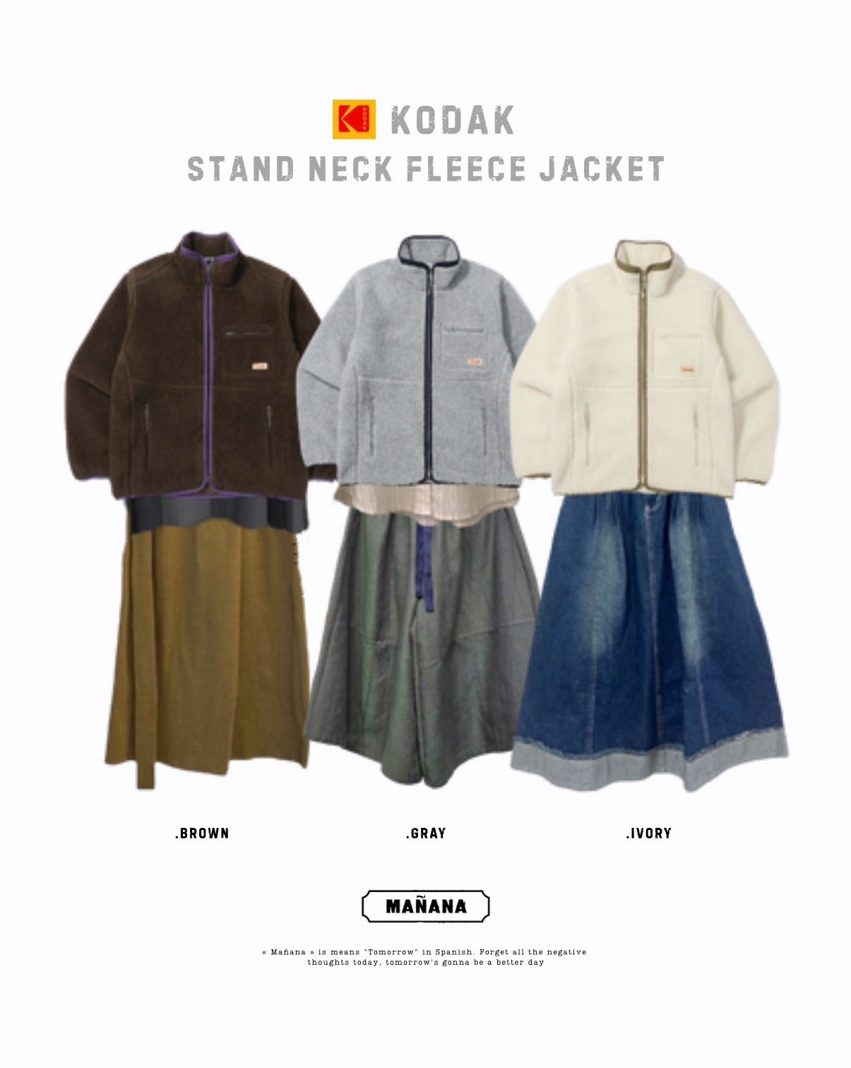 KODAK STAND NECK FLEECE JACKET