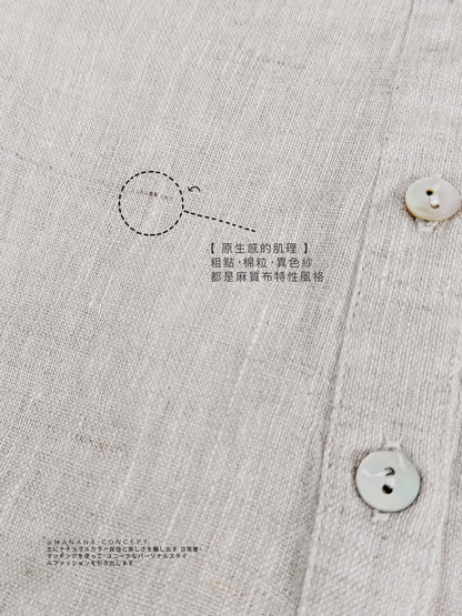 MZ998 LINEN HALF BUTTON TOP
