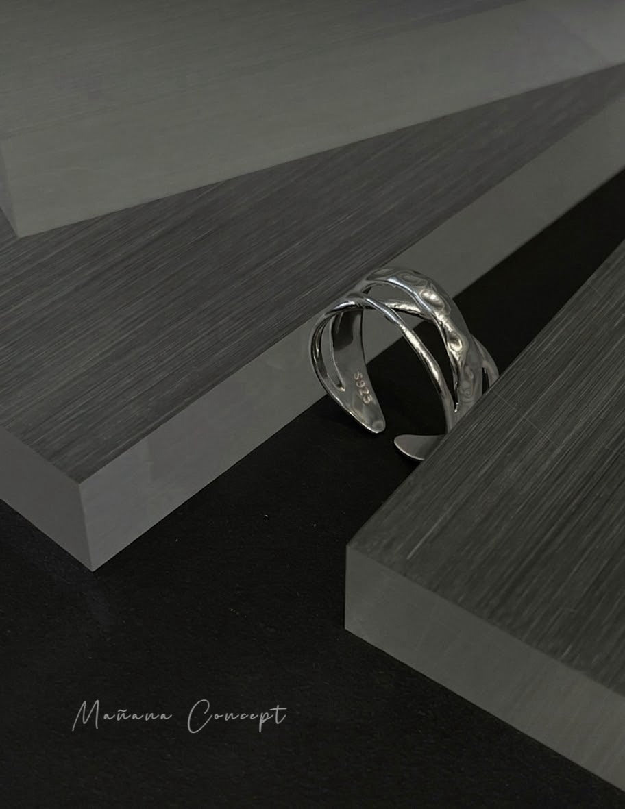 MB028 925 SILVER RING - CHLOÉ TWIST〔 L'Heure Bleue 〕