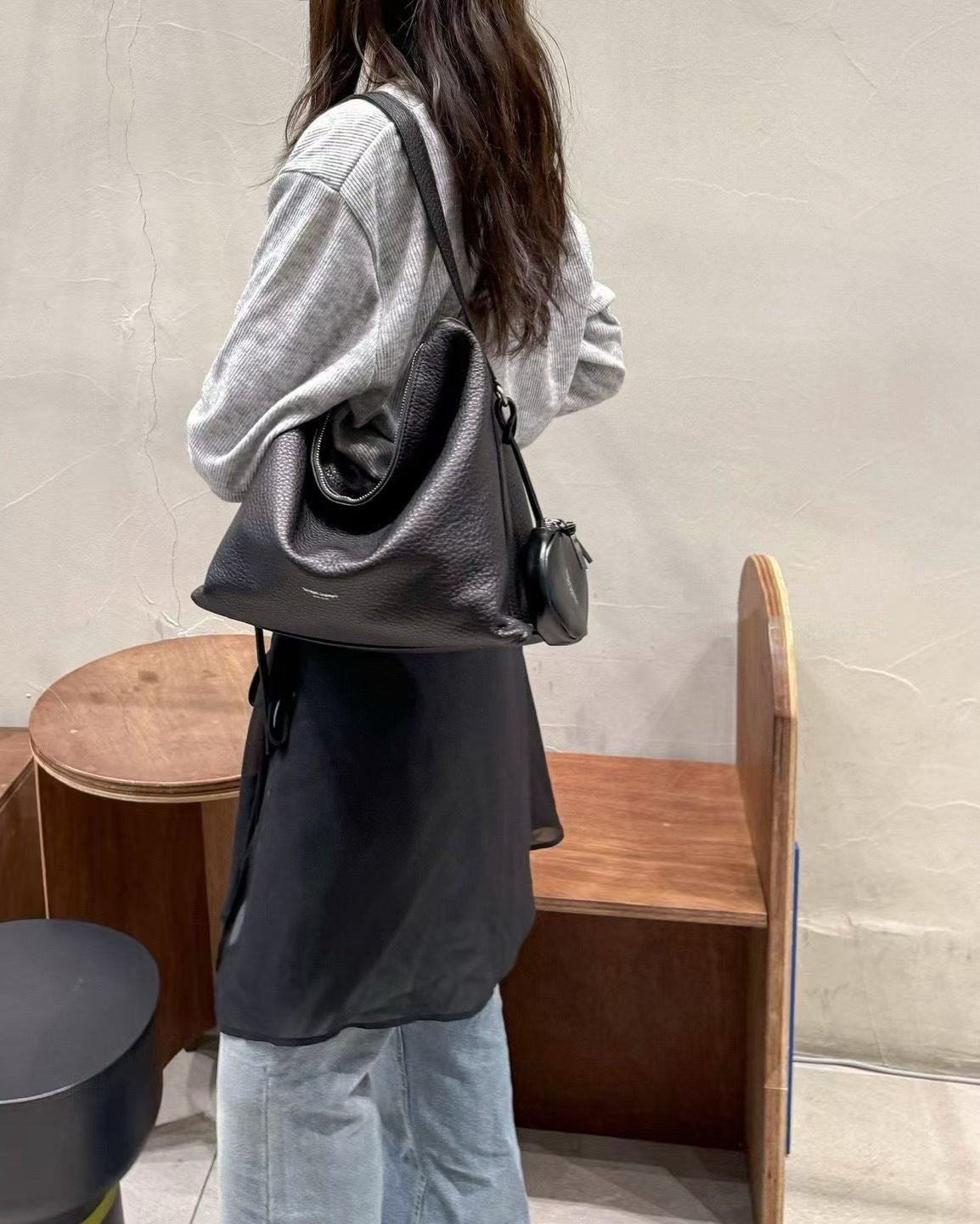 MZ951 ITALIAN HANDMADE LEATHER BOXY HOBO BAG / *9色
