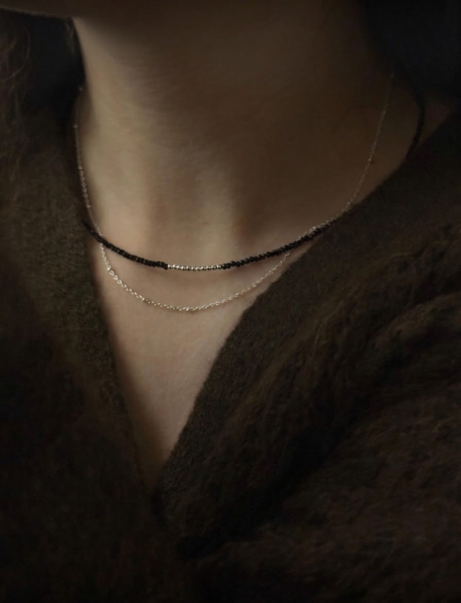 MB028 SILVER 925 LAYERING NECKLACE 〔 L'Heure Bleue 〕