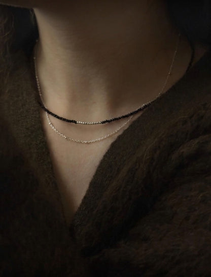 MB028 SILVER 925 LAYERING NECKLACE 〔 L'Heure Bleue 〕