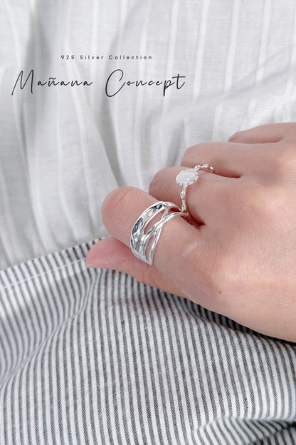 MB028 925 SILVER RING - CHLOÉ TWIST〔 L'Heure Bleue 〕