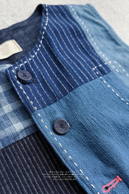 MZ954 PATCHWORK DENIM VEST