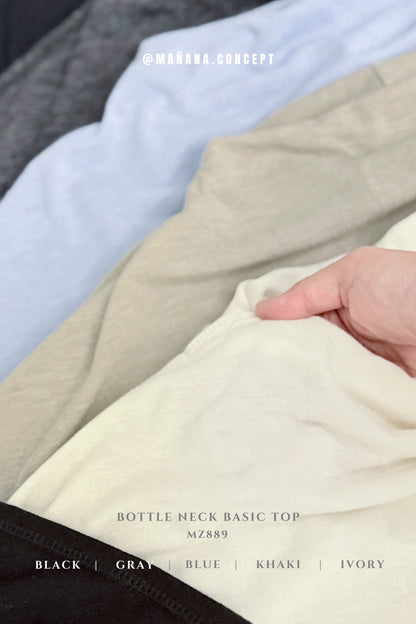 MZ889 BOTTLE NECK BASIC TOP【 2件減$20, 4件減$50 】