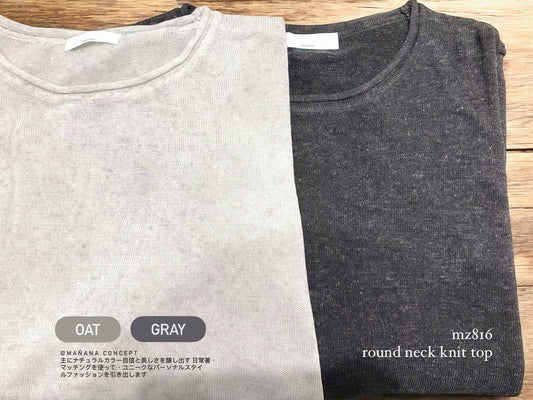 MZ816 ROUND NECK KNIT TOP