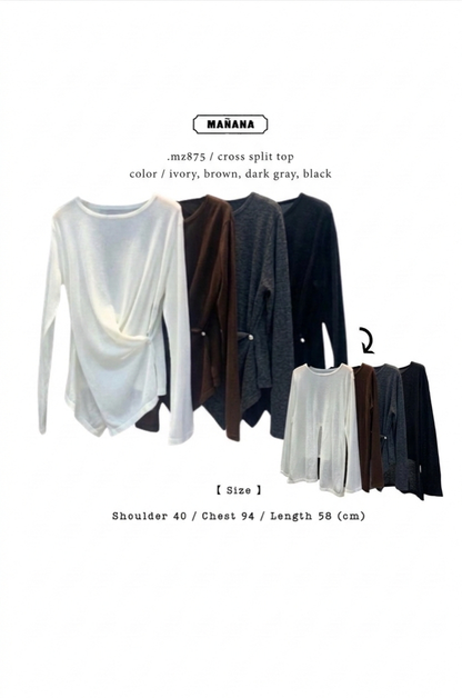 MZ875 CROSS SPLIT TOP