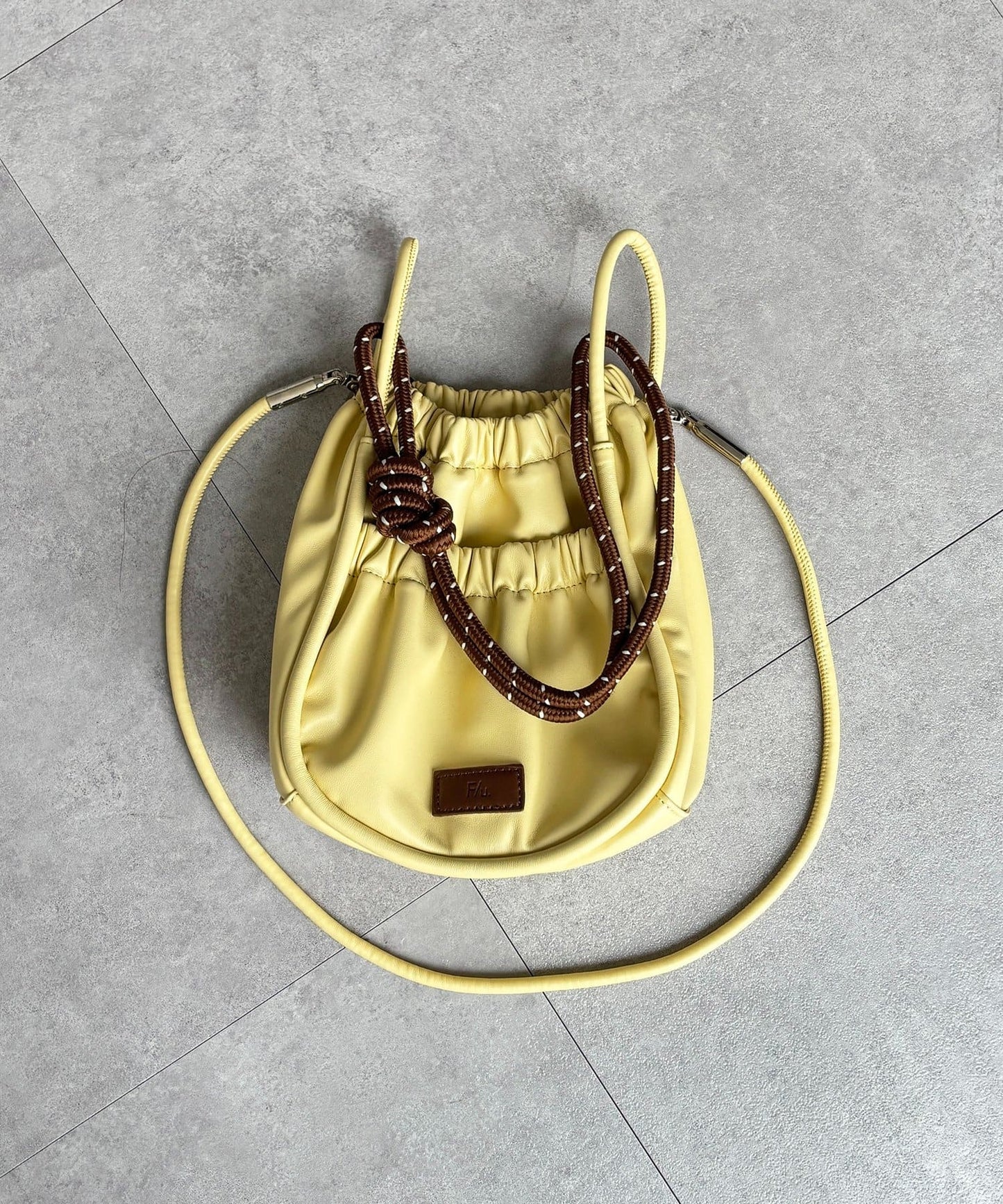 NA491 CPCM PU PARACORD GATHER SHOULDER BAG (Mini)