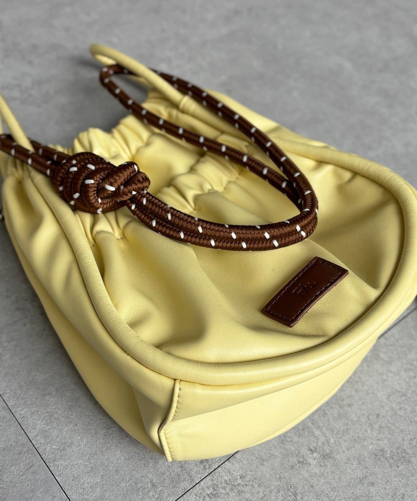 NA491 CPCM PU PARACORD GATHER SHOULDER BAG (Mini)