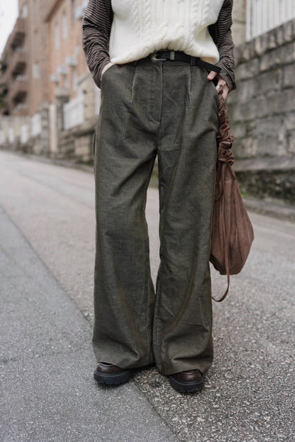 MZ861 ELASTIC WAIST CORDUROY PANTS