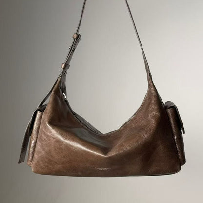 BUCKS & LEATHER HANDMADE DOUBLE POCKET HOBO BAG