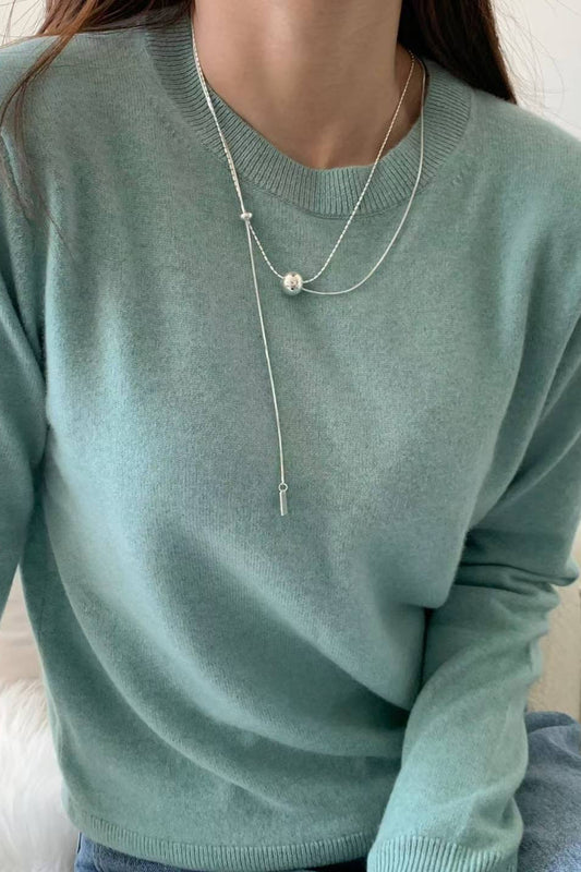 MZ964 SILVER BALL NECKLACE