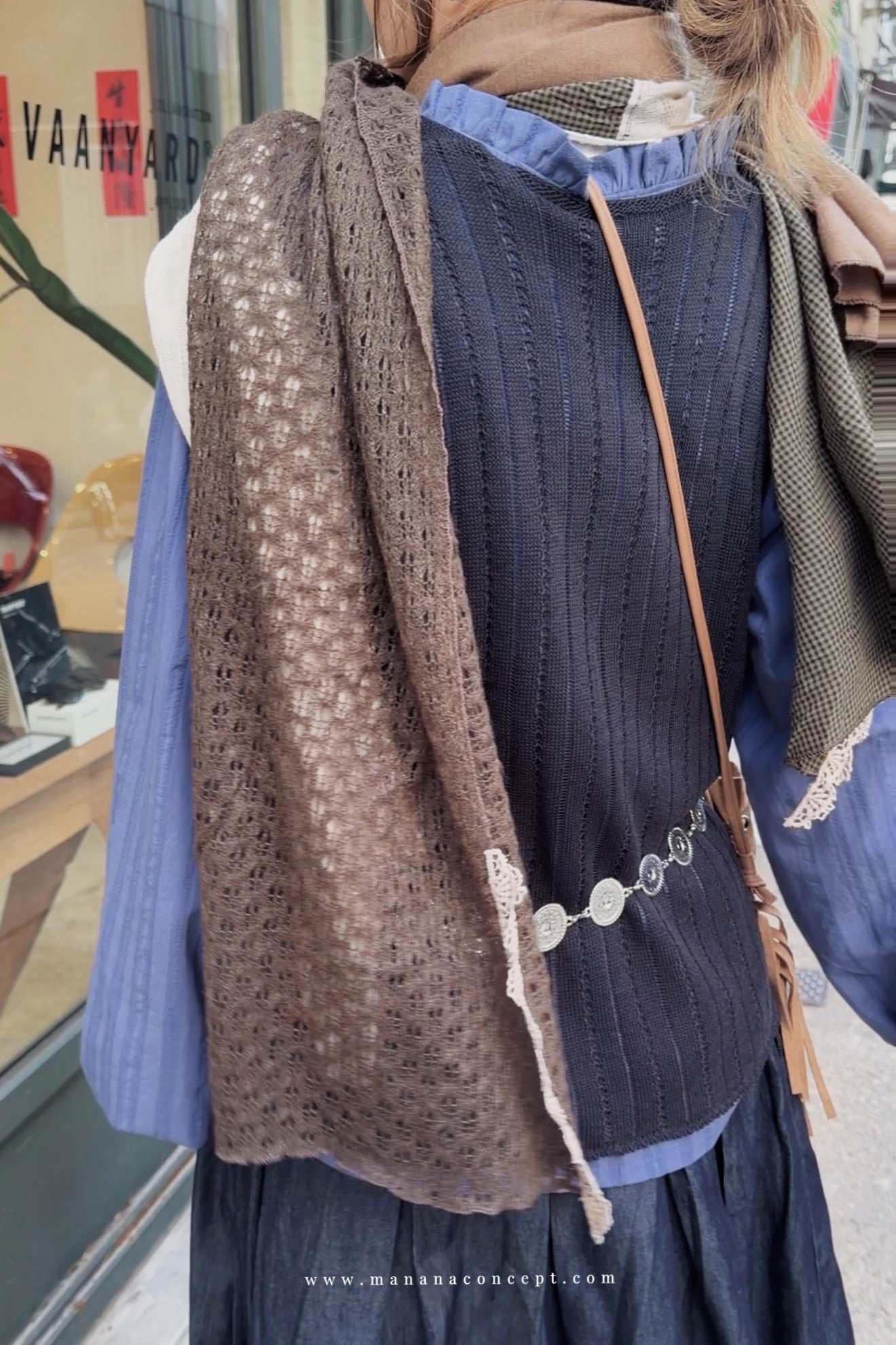 MZ959 PATCHWORK KNIT SCARF