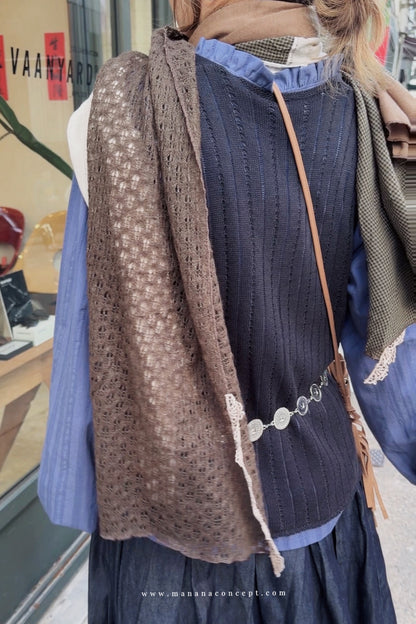 MZ959 PATCHWORK KNIT SCARF