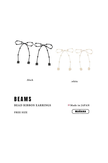 【67折】BEAMS BEAD RIBBON EARRINGS