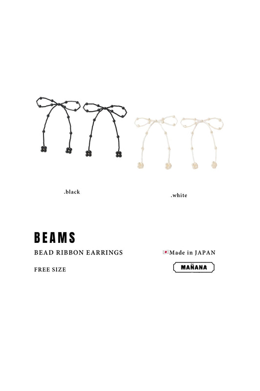 【67折】BEAMS BEAD RIBBON EARRINGS
